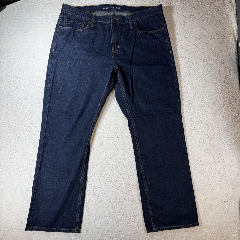 Old Navy Jeans Mens 40x31 Blue Dark Wash Regular Fit Straight Denim Pants
